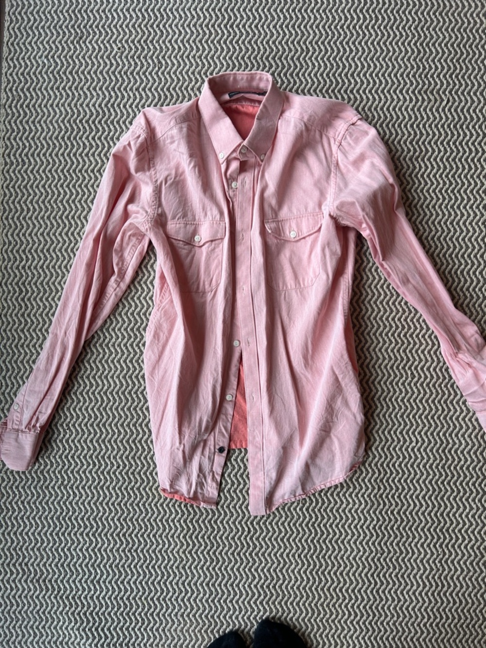 French Connection Men's Light Pink Button-Down Shirt
